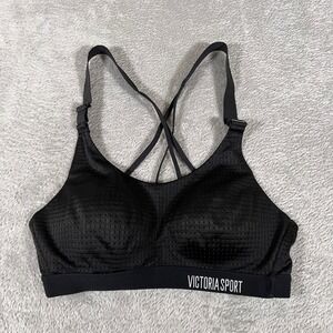 VICTORIA SPORT Black Sports Bra Criss Cross Straps Women's Size 32B‎